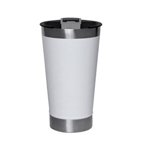 Copo Térmico Com Tampa Inox White Cerveja 500 Ml Mimo Style