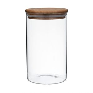 Pote Hermético Vidro Boro C- Tampa De Bambu 1 L Mimo Style