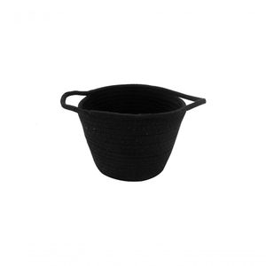 Cesto Round Gist Cotton Alça Black 20 Cm Mimo Style Bh22265