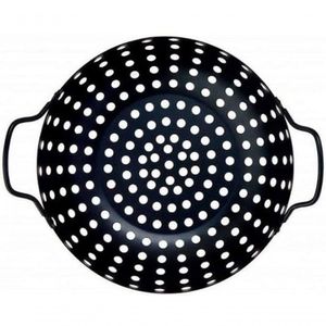 Grelha Perfurada Redonda Para Churrasqueira Em Inox Preto 34 Cm - Mimo Style - Ah20095