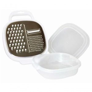 Ralador Com Pote E Tampa De Plástico E Inox 25.5 Cm - Mimo Style - Asa1175