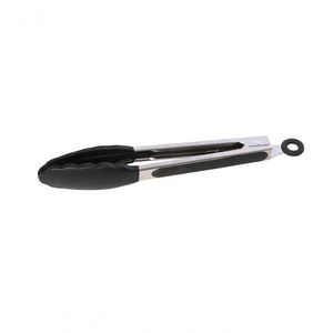 Jogo 2 Pegadores Salada Inox Silicone Preto 27,5cm Mimo Style