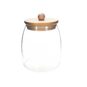 Pote Vidro Tampa Bambu Ecokitchen 1 L Mimo Style Vd21047