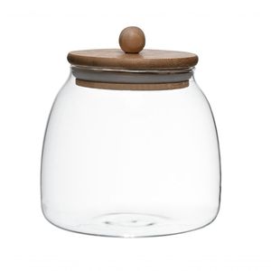 Pote Vidro Tampa Bambu Ecokitchen 700 Ml Mimo Style Vd21048