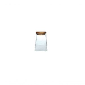 Pote De Vidro Boro Scalene C Tampa Bambu 750 Ml Mimo Style
