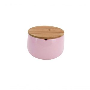 Porta Algodão Softpink Tampa Bambu 8 Cm Mimo Style Bh22262