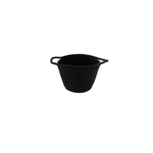 Cesto Round Gist Cotton Alça Black 25 Cm Mimo Style Bh22266