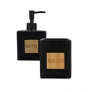 Jogo 2 Peças Para Banheiro Bath Black Mimo Style Bh22255