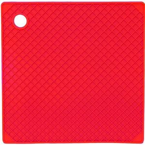 Descanso De Panela Quadrado De Silicone Vermelho 18x18 Cm - Mimo Style - Sn13282