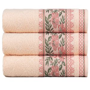 Kit 3 Toalhas De Rosto Fio Penteado Jacquard 50x70cm Nice Vanilla