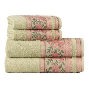 Jogo Toalhas De Banho Fio Penteado 4 Peças Jacquard - Nice - Malva