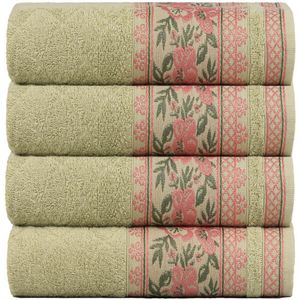 Kit 4 Toalhas De Rosto Fio Penteado Jacquard 50x70cm Nice Malva