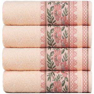 Kit 4 Toalhas De Rosto Fio Penteado Jacquard - 50x70cm - Nice - Vanilla