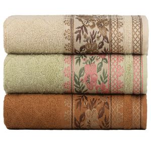 Kit 3 Toalhas De Banho Fio Penteado Jacquard - 70x140cm - Nice - Kit 1