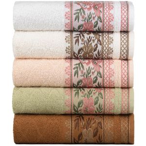 Kit 5 Toalhas De Rosto Fio Penteado Jacquard - 50x70cm - Nice - Kit 4