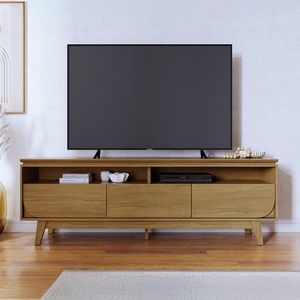 Rack Bancada 3 Gavetas Tvs Até 75 Polegadas Selene - Cumaru Cumaru