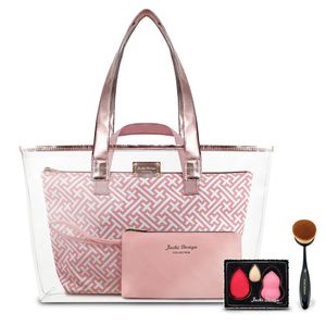 Kit Bolsa 3pcs, Esponja 3pcs, Pincel Escova - Dourado Rosa