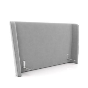 Cabeceira Design Para Cama Casal Torres Pés Em Madeira Veludo Cinza G91 - Gran Belo