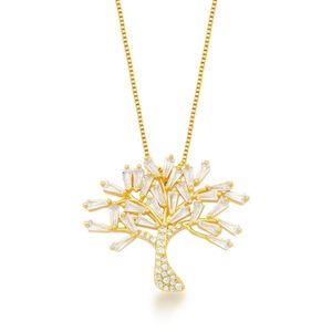 Colar Cravejado Arvore Da Vida Banhado A Ouro 18k