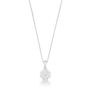 Colar Com Pingente Flor Prata 925