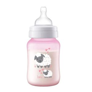 Mamadeira Avent Classica Anti Cólica Ovelha 260ml Cor Rosa