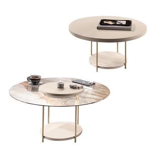 Conjunto 2 Mesas De Centro Decorativas Walker Tampo Mdf/tampo Vidro Off White G26 - Gran Belo