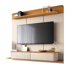 Home Painel Decorativo Suspenso Messier Para Tv Até 70 Polegadas Off White/cinamomo G26 - Gran Belo