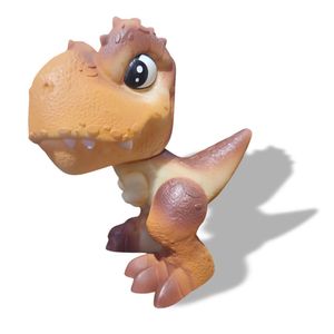 Dinossauro Mini Baby Dino Bonecos Articulado Jurassic World Marrom
