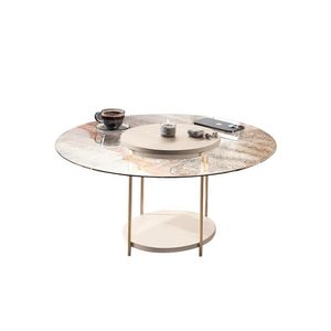 Mesa De Centro Decorativa Sala De Estar Walker Pés De Aço Tampo Vidro Off White G26 - Gran Belo