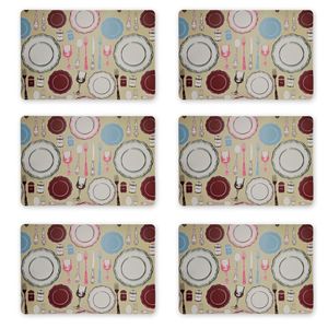 Kit 06 Peças Jogo Americano Mesa Sousplat Resistente Modelos Cozinha
