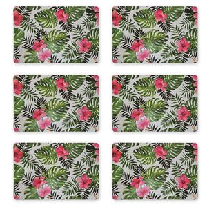 Kit 06 Peças Jogo Americano Mesa Sousplat Resistente Floral