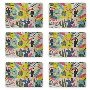 Kit 06 Peças Jogo Americano Mesa Sousplat Resistente Floresta