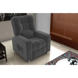 Poltrona Matrix Reclinável Azera - Veludo Chumbo