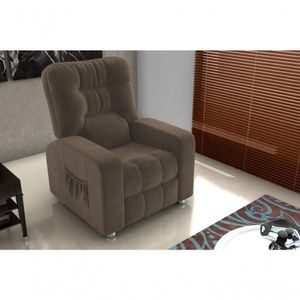 Poltrona Matrix Reclinável Azera - Veludo Marrom Escuro