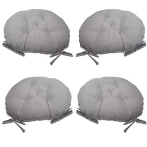 Kit 04 Almofadas Futon Redondo Assento Para Cadeira 40x40 Cinza