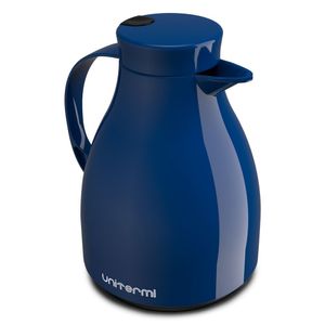 Garrafa Térmica Bule Com Tampa Gatilho Paris 1 Litro Vintage Azul