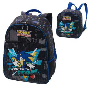Kit Mochila E Lancheira Escolar Infantil Sonic Don\'t Stop