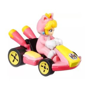 Carrinho Mario Kart Hot Wheels 1:64 Original - Mattel Gbg25 Cat Peach