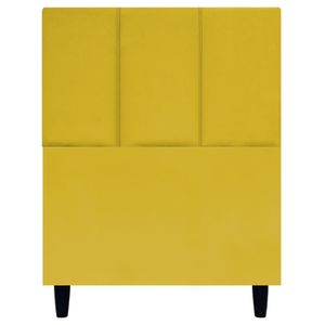 Cabeceira Estofada Para Cama Box Solteiro 90 Cm Classic Suede Amarelo Suede