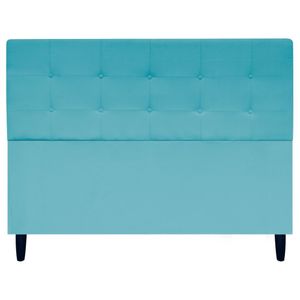 Cabeceira Para Cama Queen 160 Cm Ivy Suede Azul-turquesa Suede
