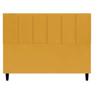 Cabeceira Estofada Para Cama Box Queen 160 Cm Classic Suede Mostarda Suede