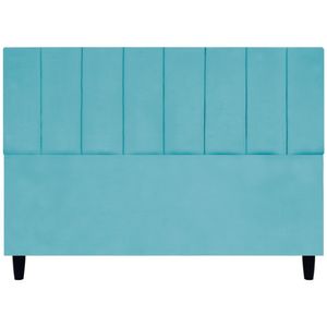 Cabeceira Para Cama Queen 160 Cm Elen Suede Azul-turquesa Suede