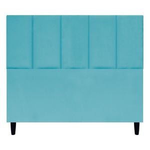 Cabeceira Estofada Para Cama Box Casal 140 Cm Classic Suede Azul-turquesa Suede