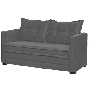 Sofá Cama Casal Articulável 2 Lugares Londres Suede Cinza Escuro - D'monegatto