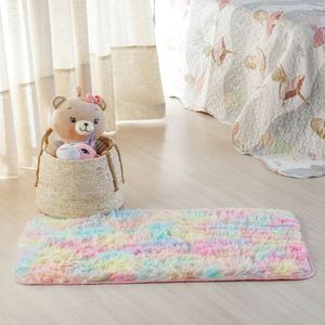 Kit 2 Tapete Infantil Antiderrapante Fluffy Rainbow 50x100cm Rainbow