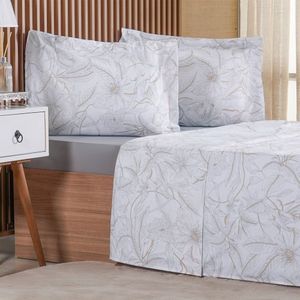Jogo De Cama Casal 3 Pçs 200 Fios 100% Algodão 140x190x30cm Dessin