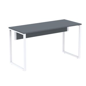 Mesa Escritório P25 Tub Pandin 120 Cm (larg) Tampo Mdp Grafito Pé Aço Tubular Branco