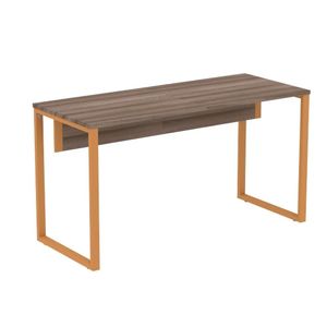 Mesa Escritório P25 Tub Pandin 134 Cm (larg) Tampo Mdp Walnut Pé Aço Tubular Laranja