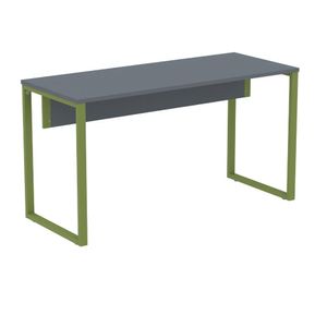 Mesa Escritório P25 Tub Pandin 134 Cm (larg) Tampo Mdp Grafito Pé Aço Tubular Verde Mirô