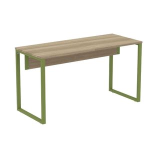 Mesa Escritório P25 Tub Pandin 134 Cm (larg) Tampo Mdp Noce Naturalle Pé Aço Tubular Verde Mirô